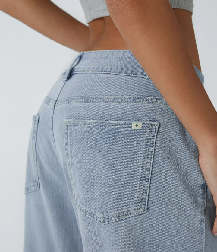Cargo Jeans Women Stretch Denim with Asymmetric Zip