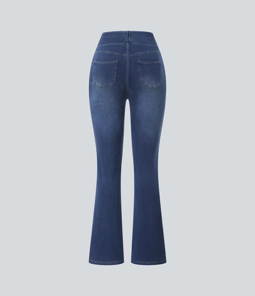 High Waisted Bootcut Jeans With Pockets - Stretch Denim