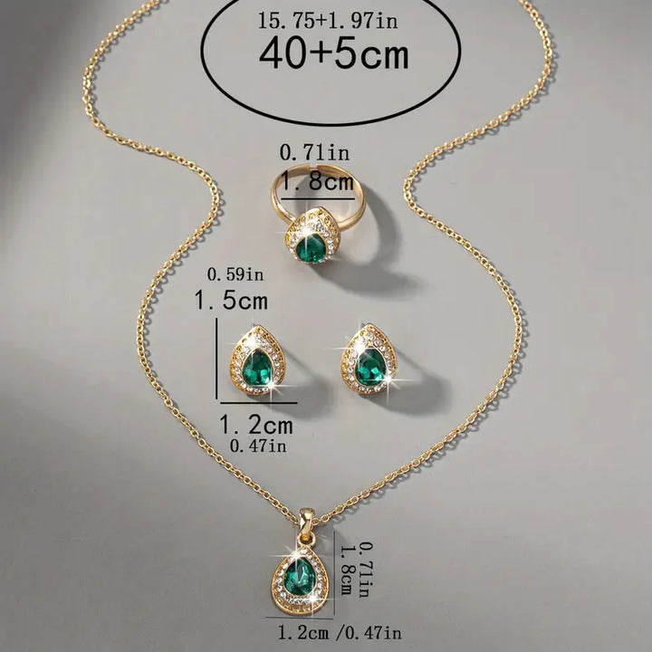 Gold Jewelry Set - Elegant Necklace and Earring Set