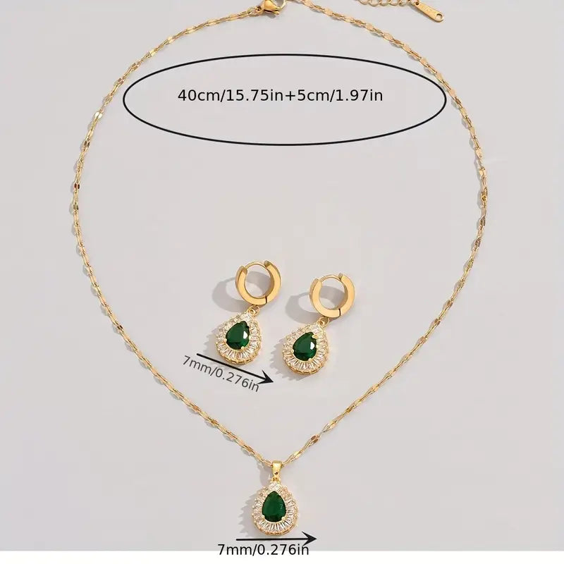 Gold Jewelry Set for Women - Elegant Necklace and Earring Set