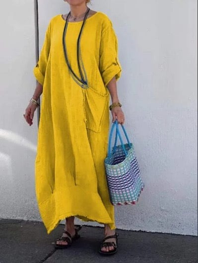 Oversized Linen Dress for Women | Breezy Summer Maxi Dress