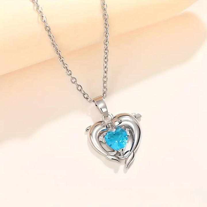 Heart Pendant Necklace in White Gold | Elegant Twin Hearts Design