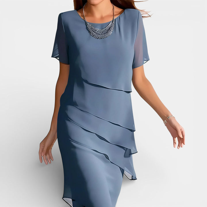 Elegant Casual Dress with Layered Detail for Women