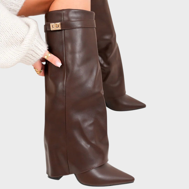 High Shaft Leather Boots for Women | Luna Wide Calf Boots
