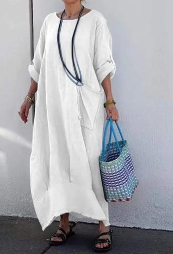 Oversized Linen Dress for Women | Breezy Summer Maxi Dress