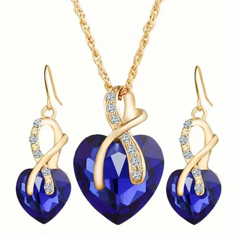 Gold Jewelry Set - Elegant Coordinated Necklace Earring Collection