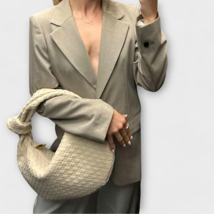 Large Woven Tote Bag for Women with Knot Detail