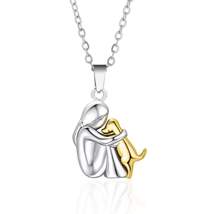 Dog Memorial Necklace Gold Pendant for Women
