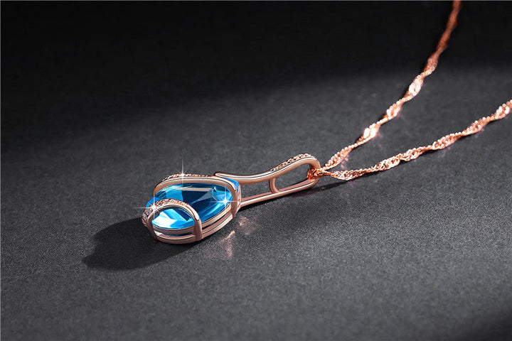 Rose Gold Jewelry Set - Elegant Matching Necklace and Earrings