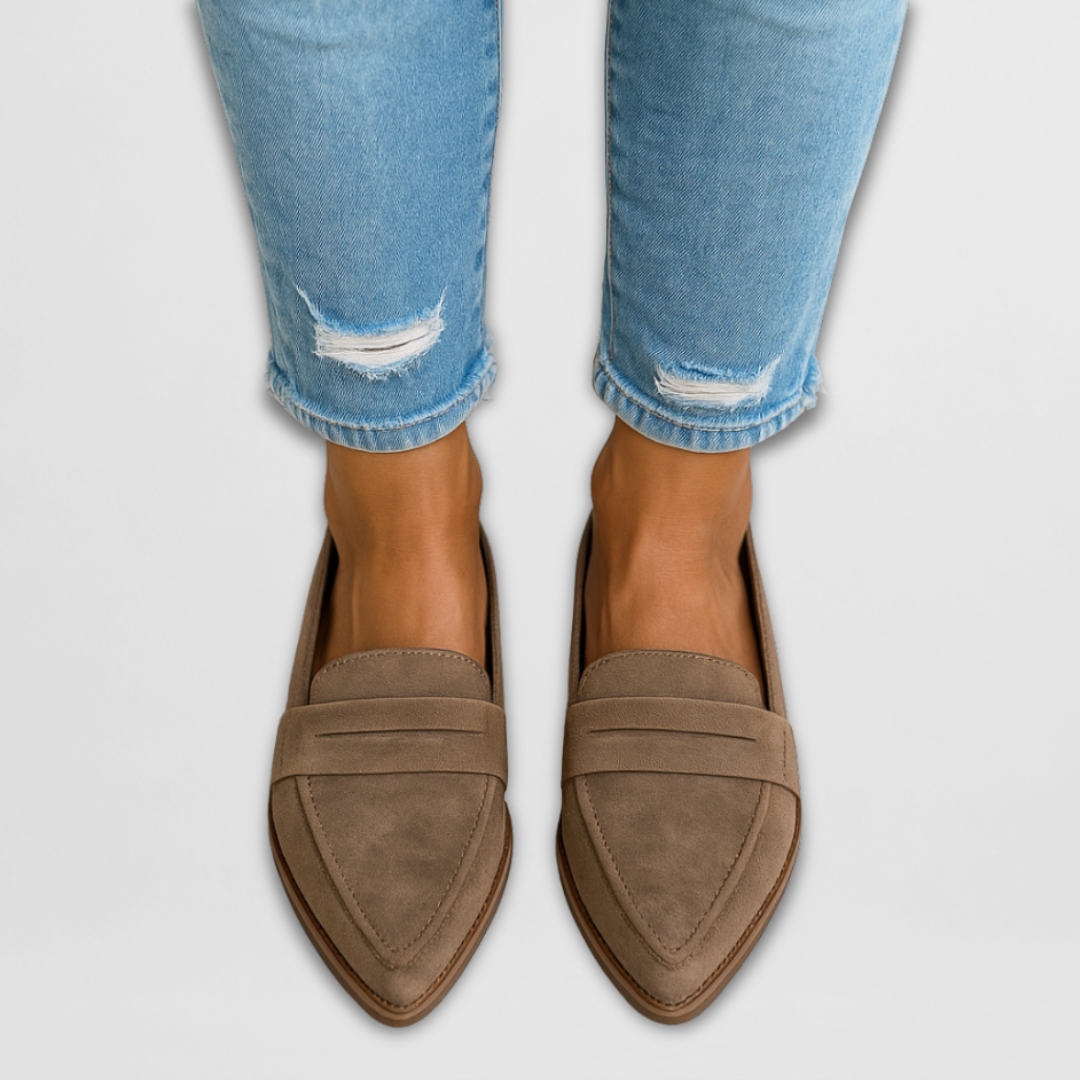 Pointed Toe Loafers for Women - Slip On Flat Shoes