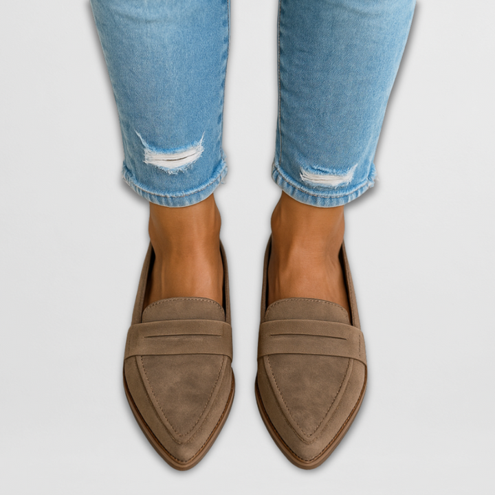 Pointed Toe Loafers for Women - Slip On Flat Shoes