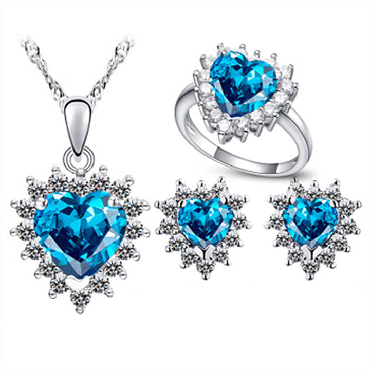 White Gold Jewelry Set - Elegant Coordinating Necklace Earring Set