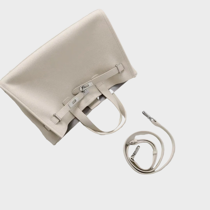 Leather Tote Bag for Work and Travel - Structured Handbag