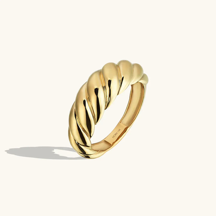 Croissant Ring Gold - Chunky Twisted Dome Statement Ring
