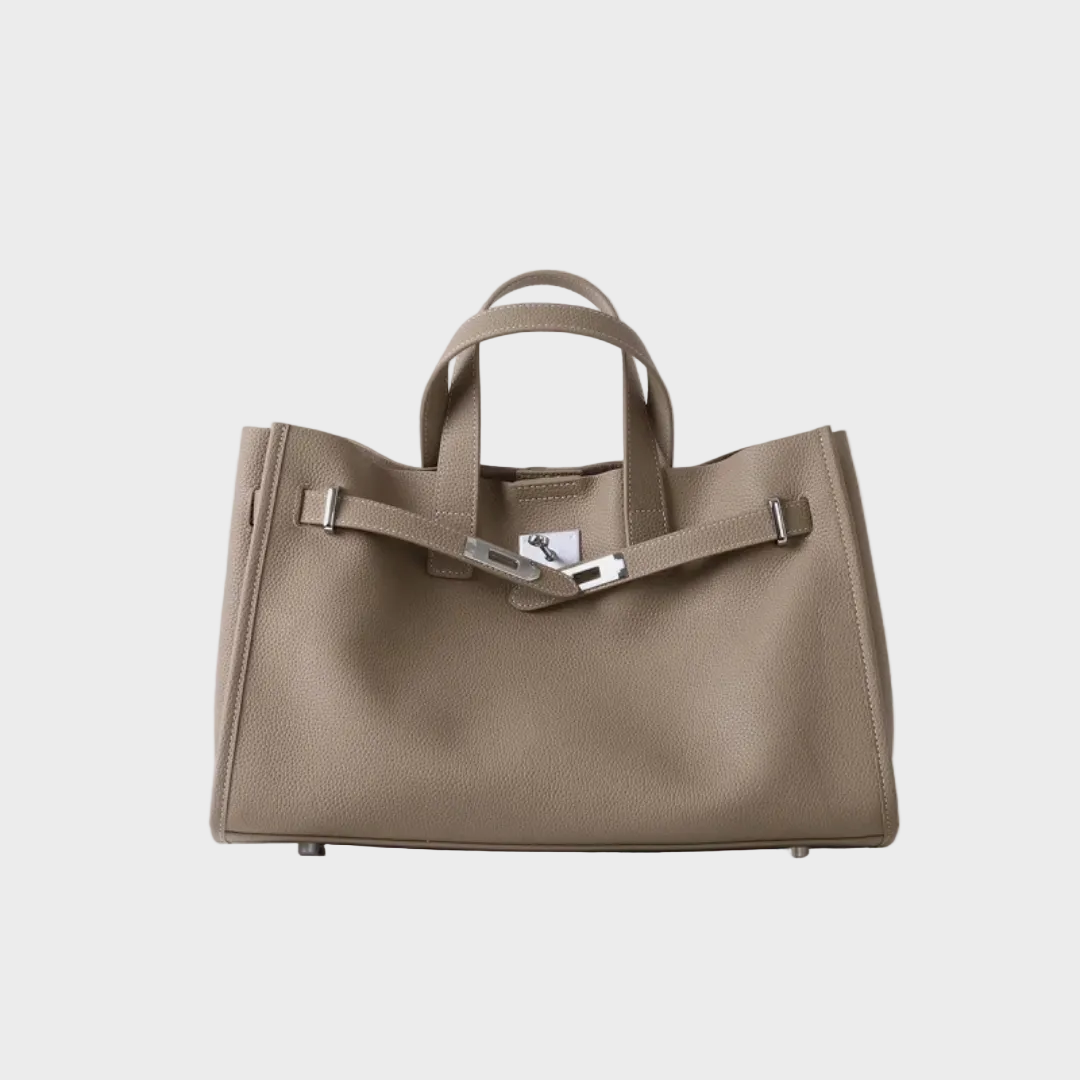Leather Tote Bag for Work and Travel - Structured Handbag