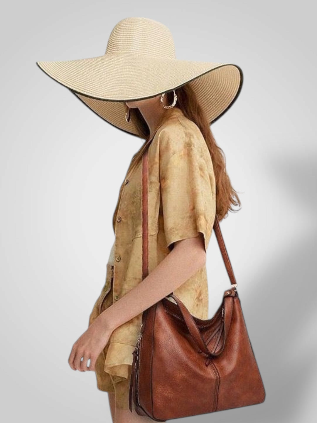 Leather Tote Bag for Women with Multiple Pockets