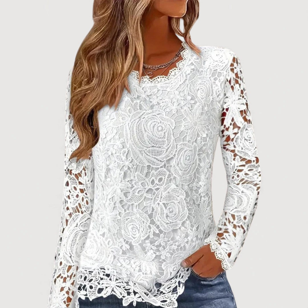 Lace Detail Top for Women | Elegant Casual Blouse