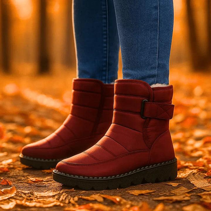 Quilted Winter Boots for Women with Faux Fur Lining and Lug Sole