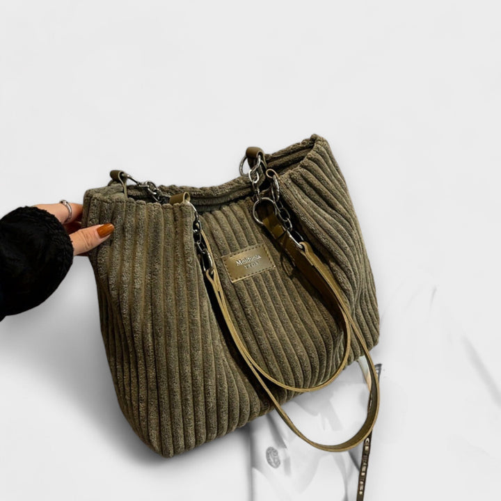 Soft Corduroy Shoulder Bag for Women - Everyday Crossbody Purse