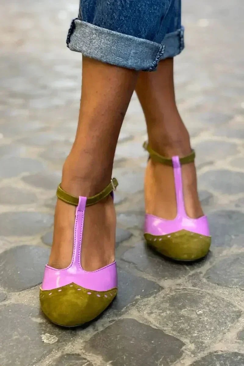 T-Bar Sandals for Women - Comfortable Low Heel Sandals