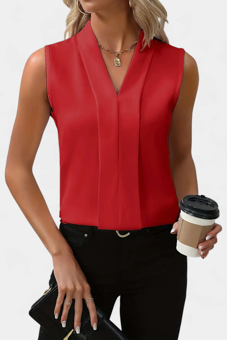 V-Neck Blouse for Women - Lightweight Flowy Top