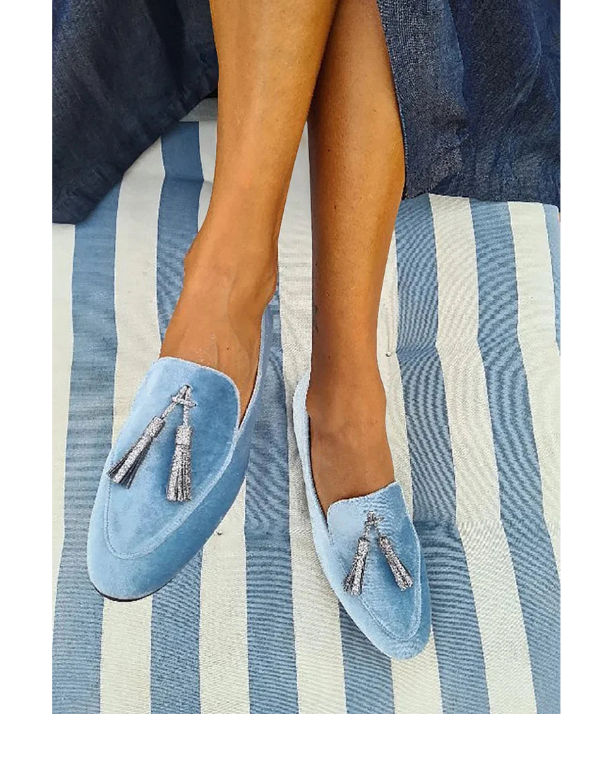 Silver Tassel Loafers for Women | Comfortable Slip On Flats