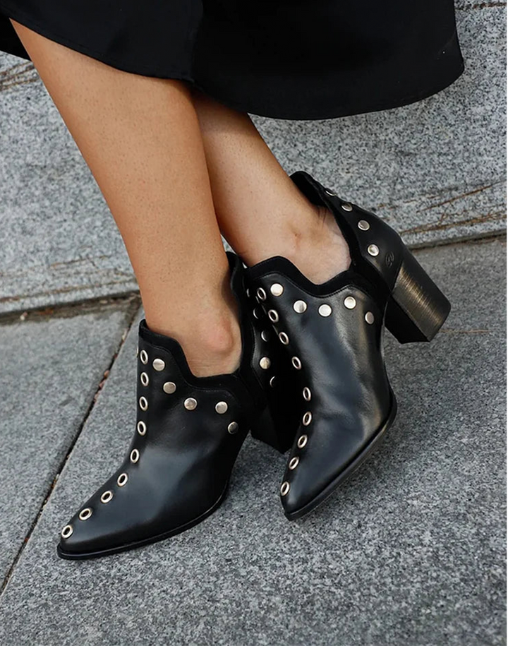 Studded Wide Heel Boots for Women | Comfortable Ankle Booties