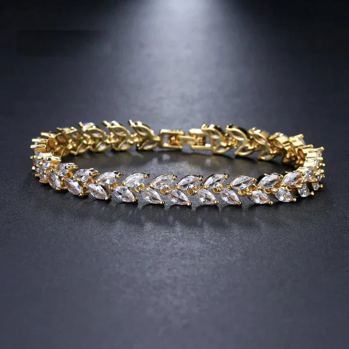 Rose Gold Bracelet | Delicate Leaf Design Everyday Jewelry