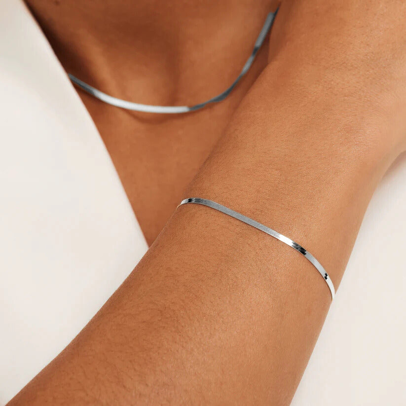 White Gold Serpent Bracelet - Elegant Statement Jewelry
