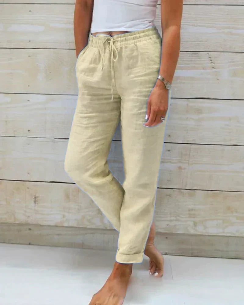 Linen Pants for Women - Wide Leg Breathable Summer Trousers