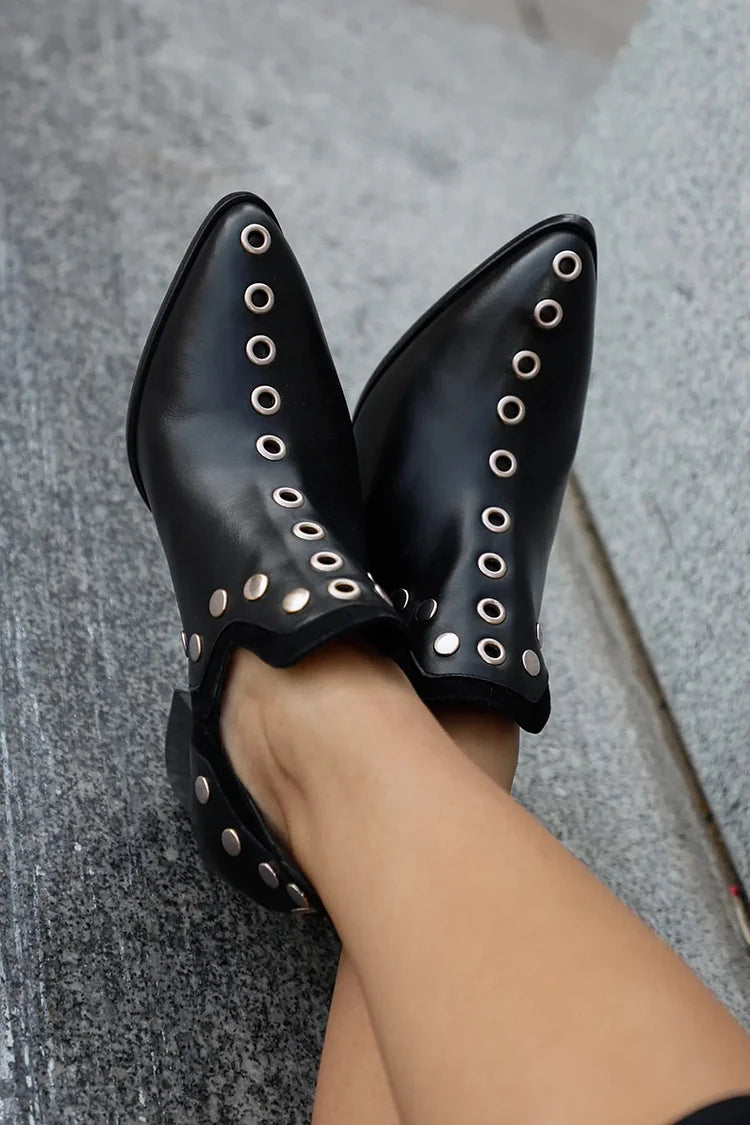 Studded Wide Heel Boots for Women | Comfortable Ankle Booties