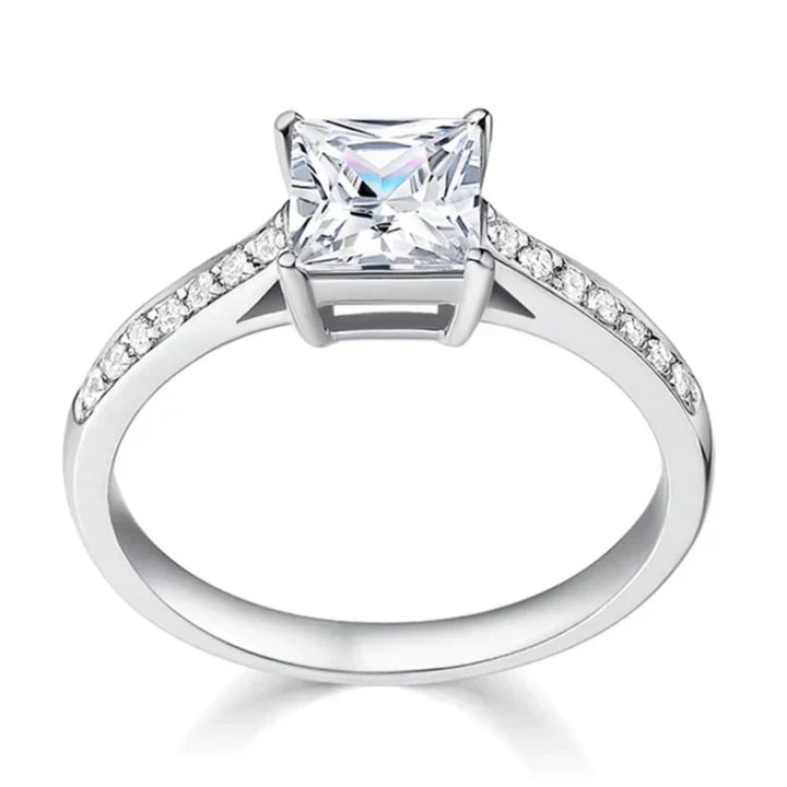 White Gold Ring - Elegant Statement Band for Women