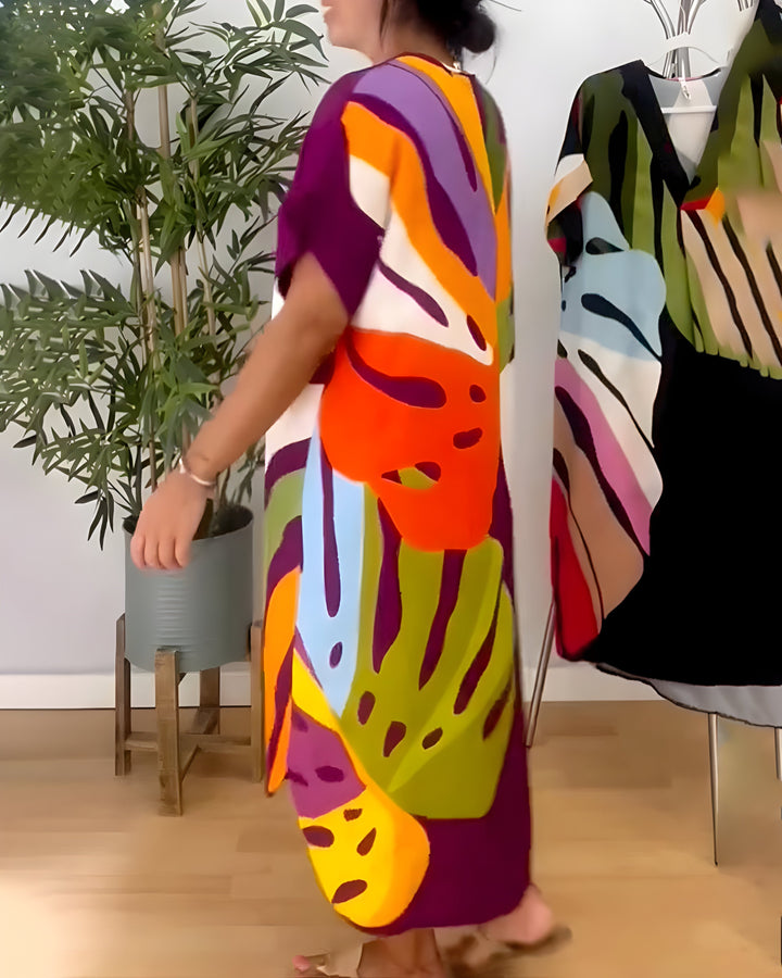 Abstract Print Dress for Women | Versatile Midi Dress