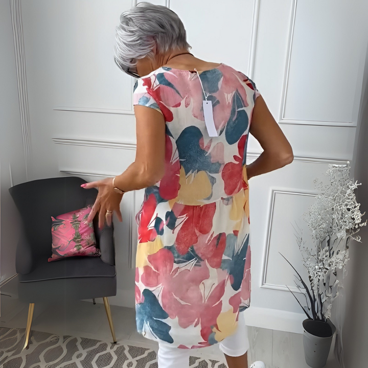 Butterfly Print Dress for Women - Relaxed Fit Summer Dress