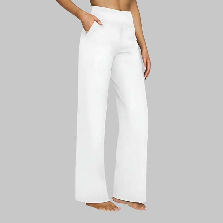 Stretch Work Pants for Women - High Waist Pull On Trousers