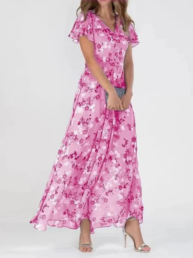 Floral Maxi Dress for Women - Flowy Elegant Long Dress