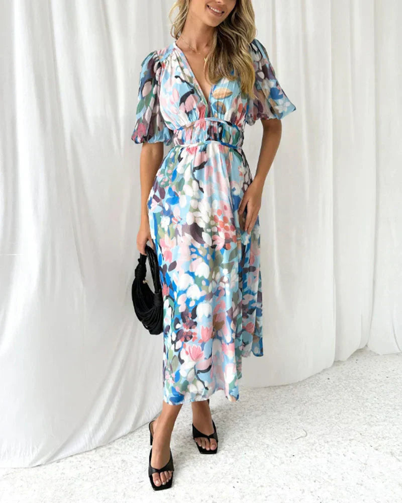 Pink Maxi Dress - Bohemian Flowy Dress for Women
