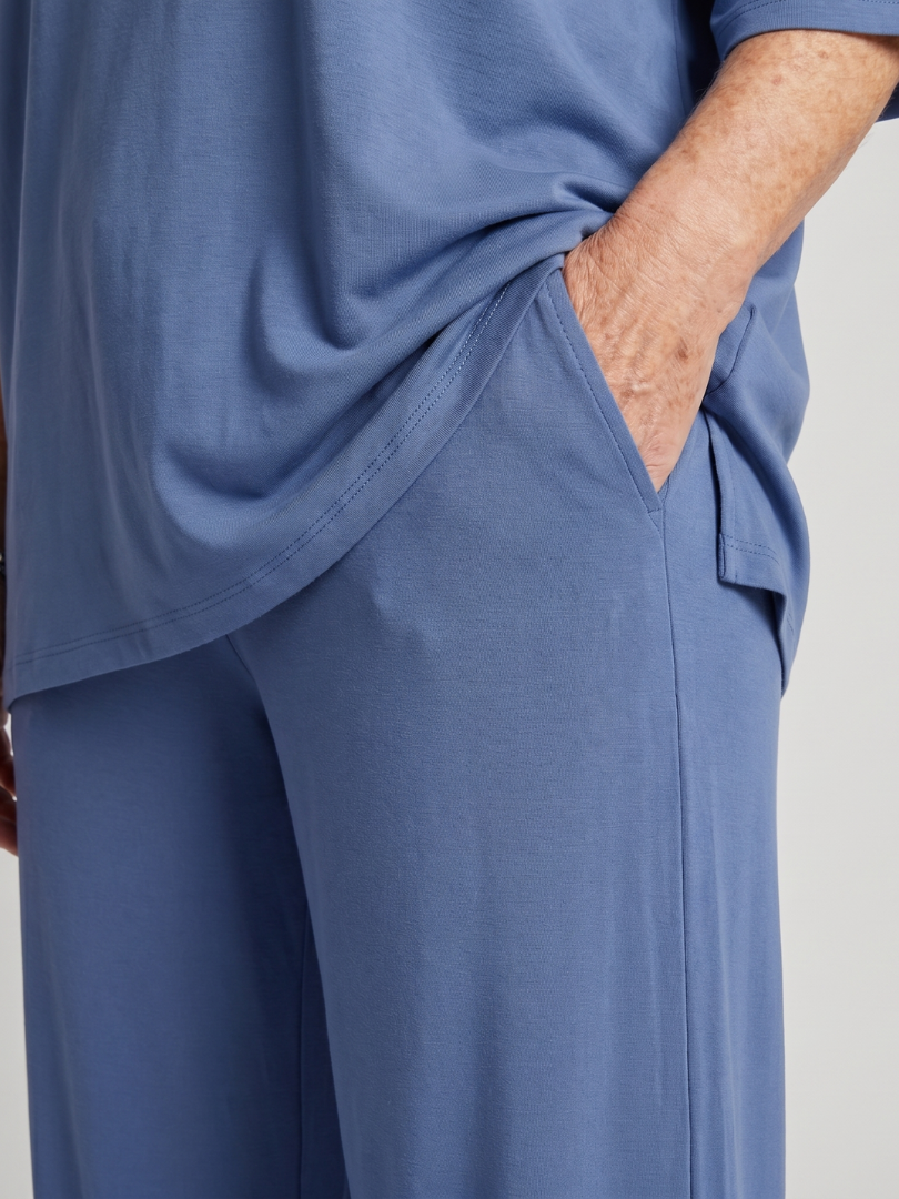Oversized Two Piece Set - Short Sleeve Top and Wide Leg Pants