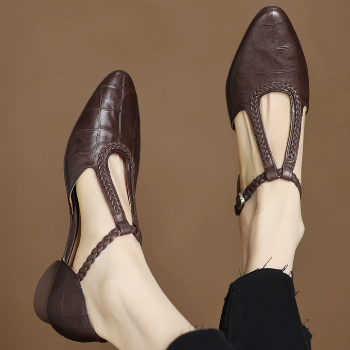Leather Mary Jane Flats | Classic Ankle Strap Shoes
