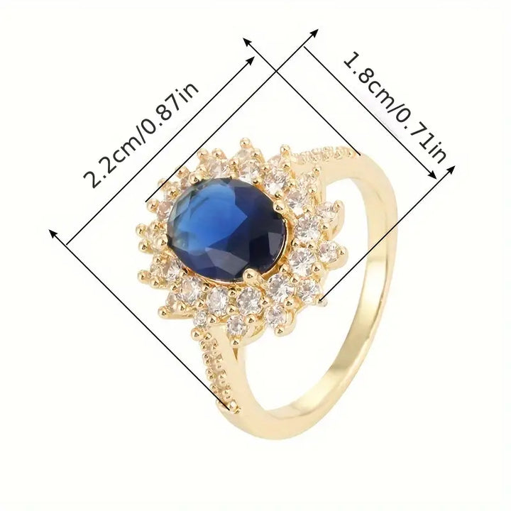 White Gold Statement Ring - Elegant Saphirae Design