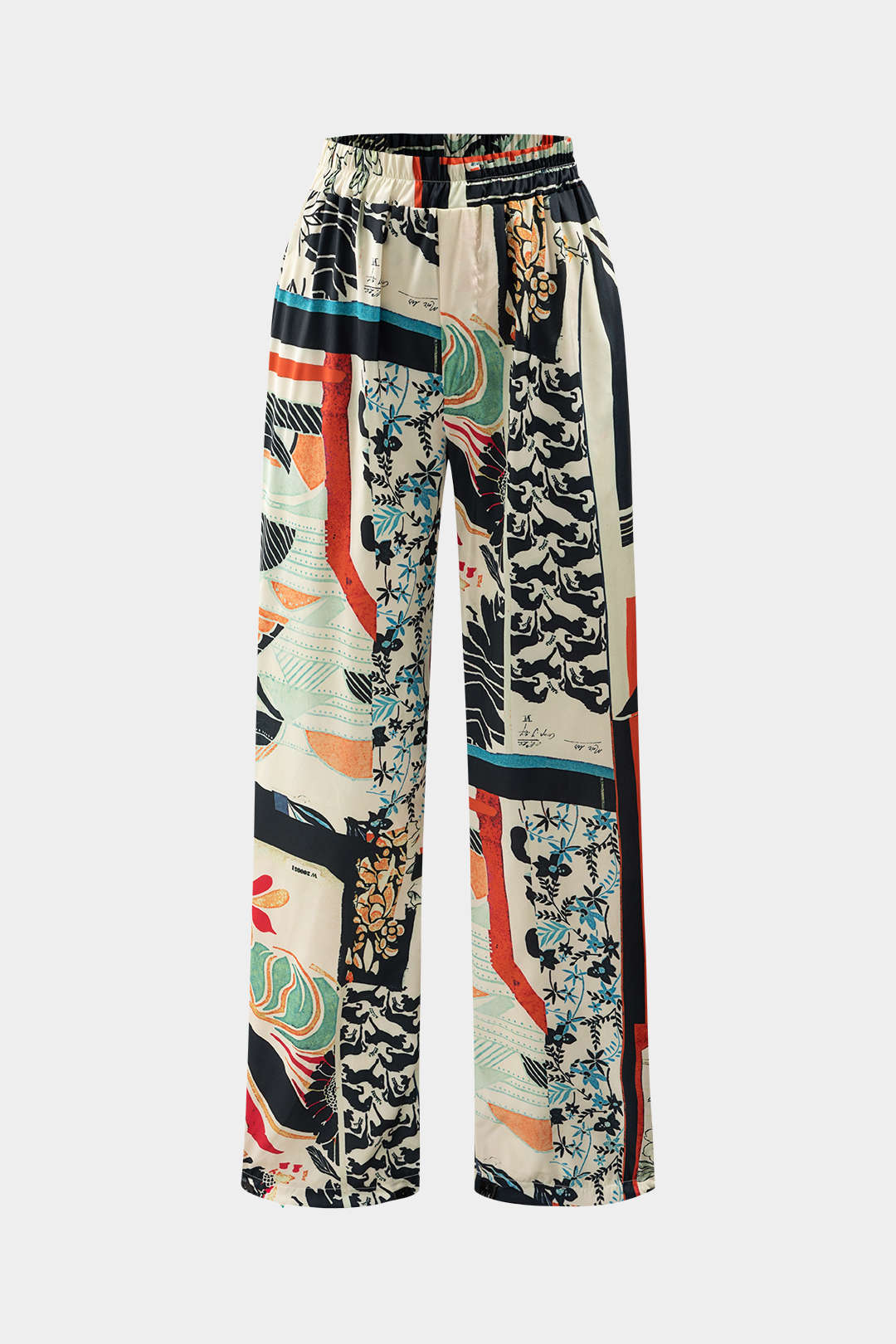 High Waisted Floral Trousers | Straight Leg Pants for Women