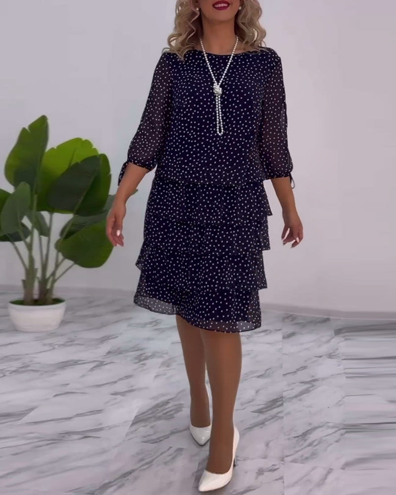 Polka Dot Layered Dress for Women - Timeless A-Line Style