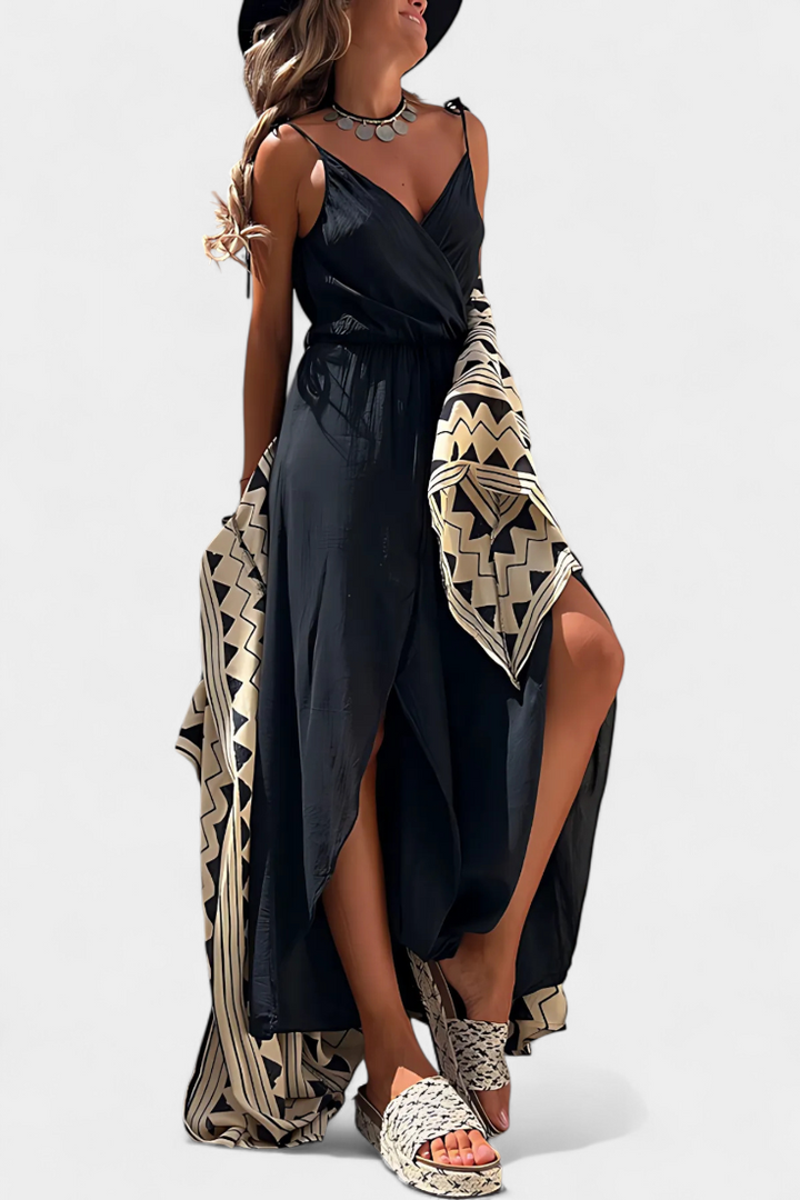 Cotton Jumpsuit Wide Leg Casual Summer Outfit with V-Neck