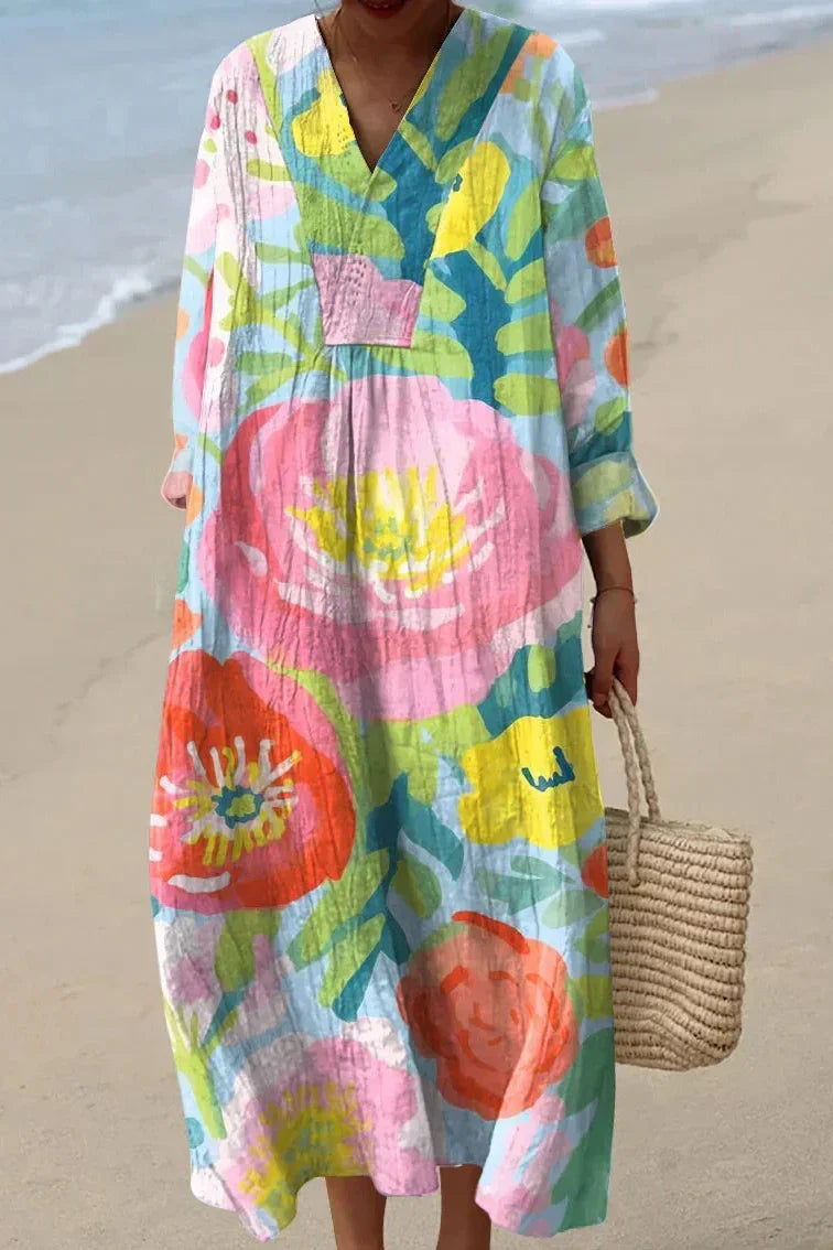 Blossom Print Dress for Women - Lightweight Summer Tunic