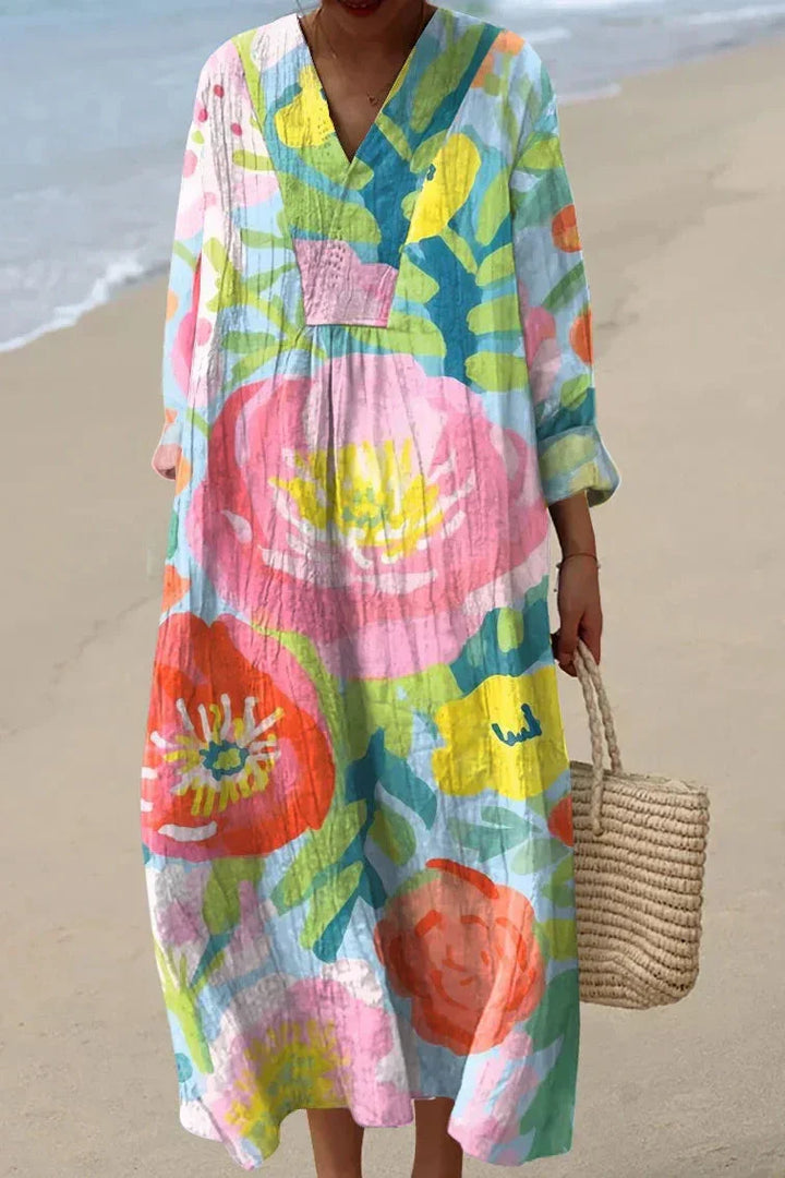 Blossom Print Dress for Women - Lightweight Summer Tunic