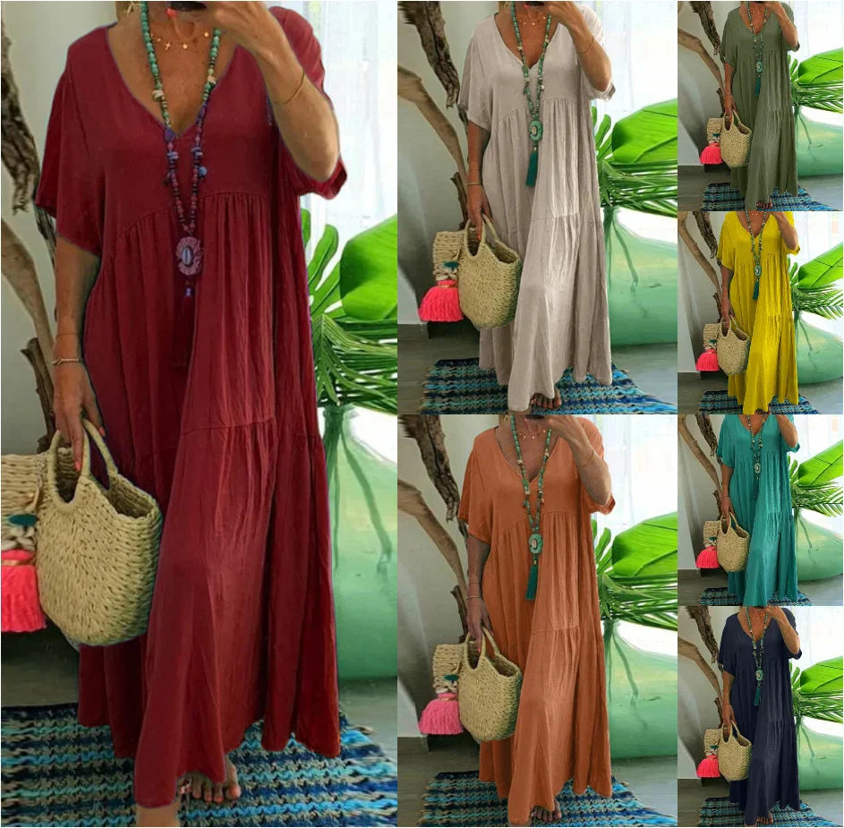 Cotton Linen Dress for Women - Casual Elegant Summer Dress