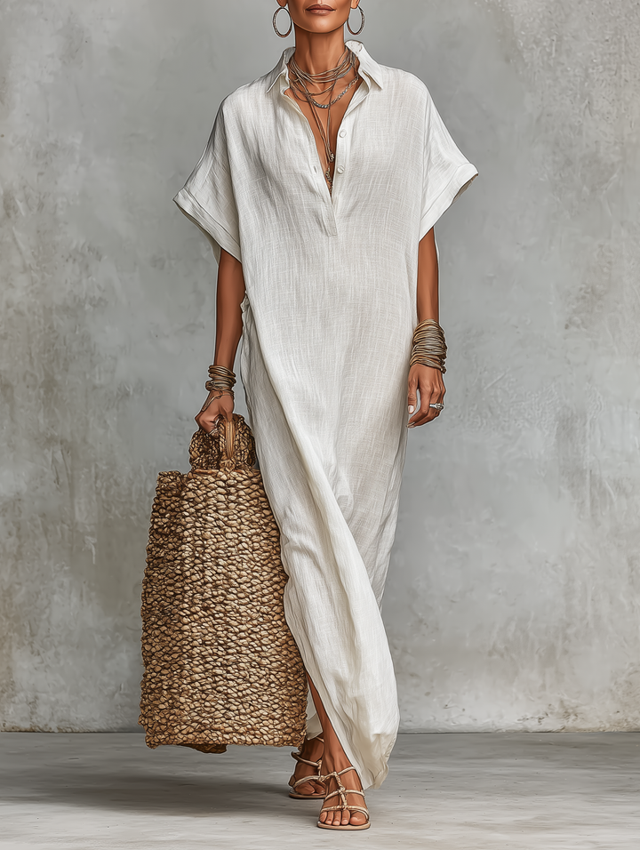 Shirt Maxi Dress for Women - Loose Fit Minimalist Style