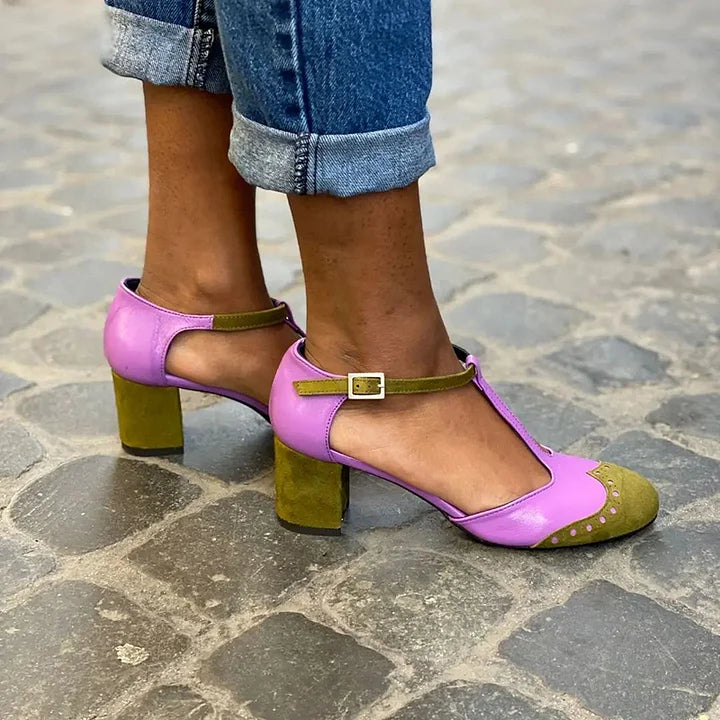 T-Bar Sandals for Women - Comfortable Low Heel Sandals