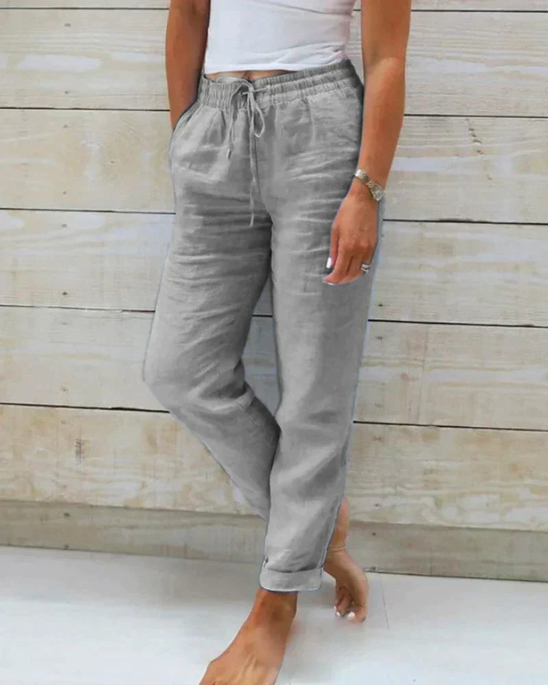 Linen Pants for Women - Wide Leg Breathable Summer Trousers