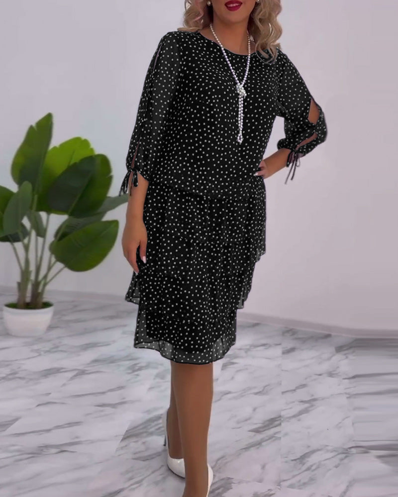 Polka Dot Layered Dress for Women - Timeless A-Line Style